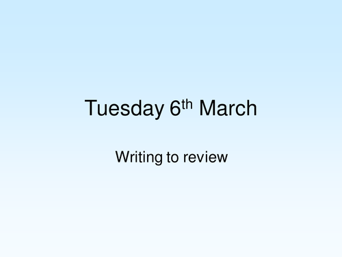 Review Writing Lesson Recapping Skills