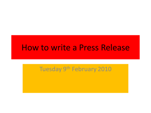 How to write a press release