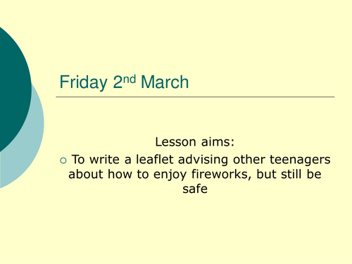 Bonfire Night Lesson PP Writing To Advise
