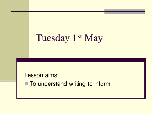 Writing To Inform Full lesson PP