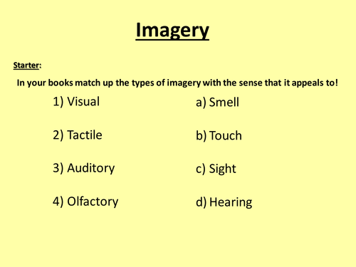 Creative Writing - Using Imagery