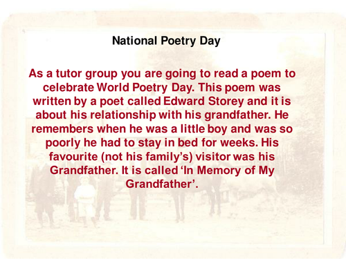 Grandad - A task For national Poetry Day