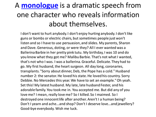 The Demon Headmaster - What is a monologue