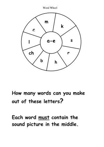 a-e word wheel | Teaching Resources