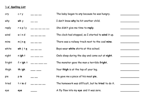 i-e spellings