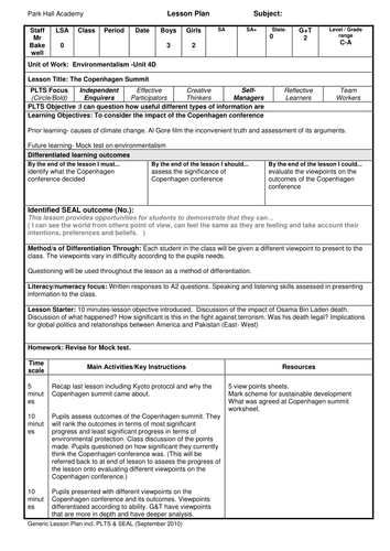 Copenhagen Conference - Lesson 5 Environment