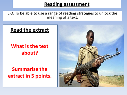 Year 9 APP Reading Assessment Full lesson