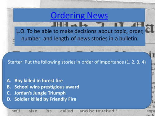 Full Lesson PP Ordering The News