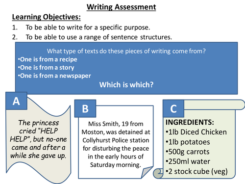 Full lesson PP Writing Assessment APP Framework