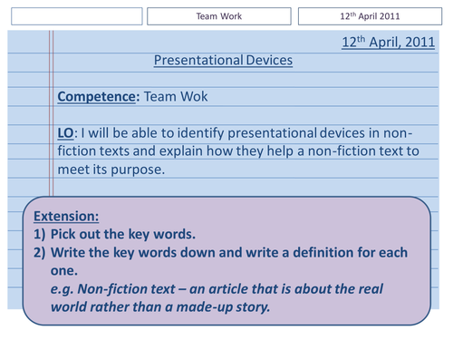 Science Fiction and Fantasy Lesson 1