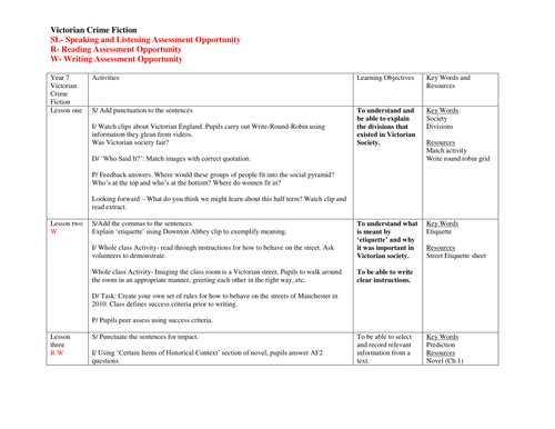 Long Term Plan For Victorian Crime Fiction