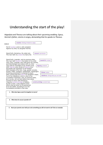 Midsummer Night's Dream Understanding the Start