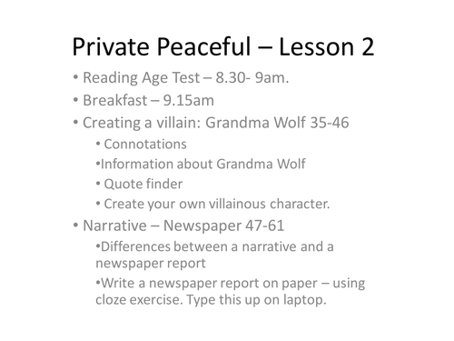 Private Peaceful Lesson 2
