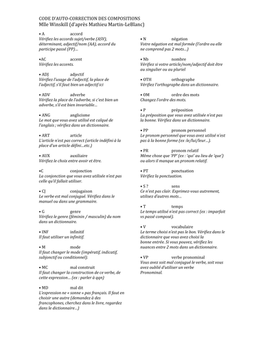 Ecco essay correction code image