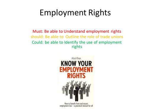 Employment rights Lesson Plan