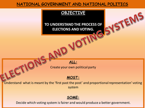 National Government and National Politics Lesson 2