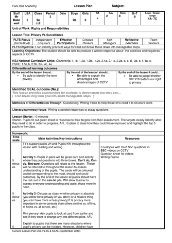 Surveillance vs Privacy - Lesson Outline