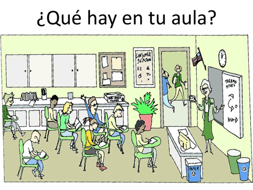 Presentation of classroom items vocabulary