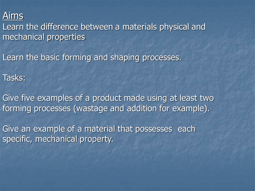 The physical and mechanical properties of material