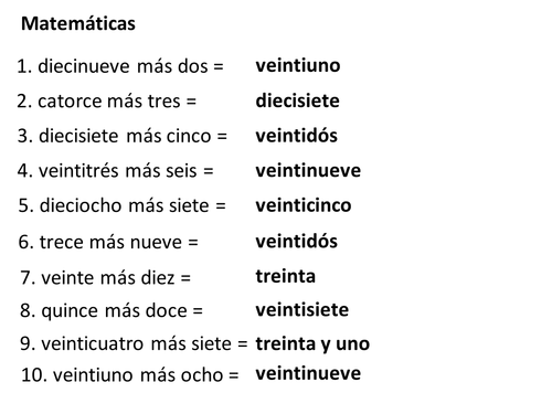 Numbers 13-31 practice activity with maths