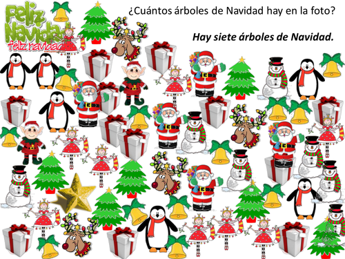Festive photo questions & answers activity