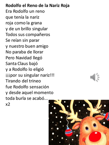 Christmas song 2 – Rodolfo el Reno de la Nariz