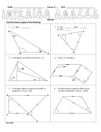 KS2 Interior Angles of Triangles