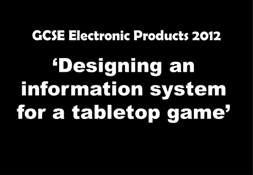 GCSE AQA Electronic products design theme 2012