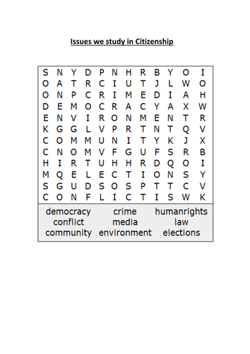 What is Citizenship crossword