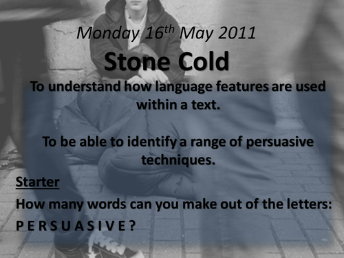 Stone Cold - Lesson PP - Persuasive Writing