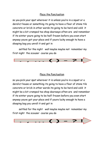 Stone Cold - Lesson Starter - Correct Punctuation