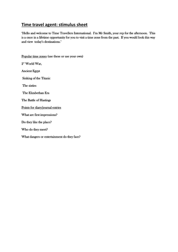 Time Travel - Role as A Time Travel Agent