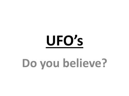 UFOs Starter Activity - Do You Believe