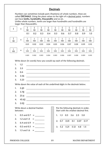 Decimals by beachman0274 - Teaching Resources - Tes