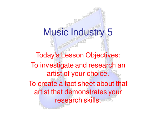 Music Business Coursework - Investigate An Artist
