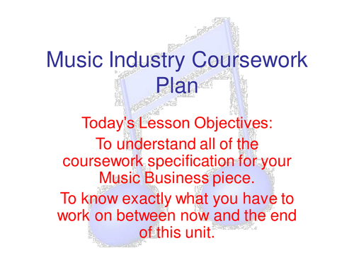 Music Business Coursework - Breakdown & Example