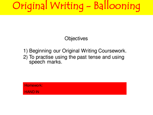 Original Writing lesson Powerpoint