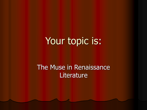 Investigating Pre 1914 Poets - The Muse