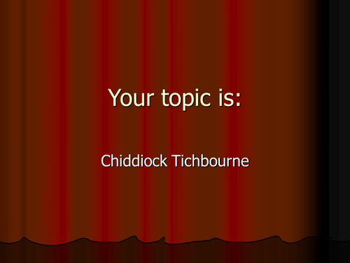 Investigating Pre 1914 Poets - Chidiok Tichbourne