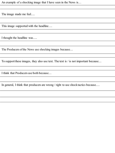 Shock Tactics In Media - Analysis Frame & essay