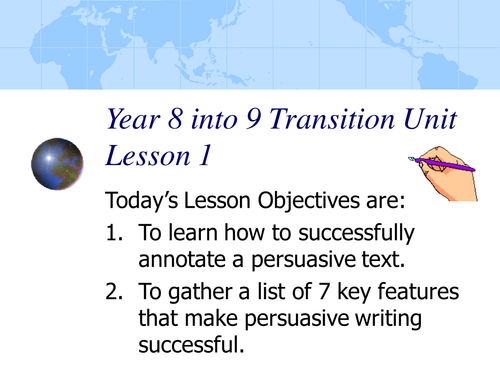 Persuasive Texts - Learning How to Annotate lesson