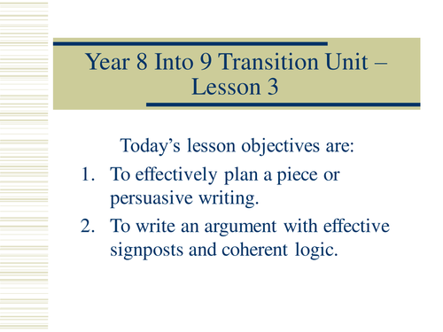 Persuasive Texts - How to plan an Essay