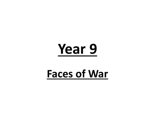 Images Of war - World War 1 Contextualising Lesson