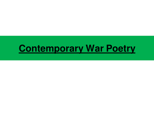 Images Of war - Contemporary War Poems