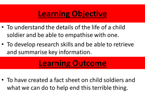 Images Of war - Life of Child Soldier Reading Text