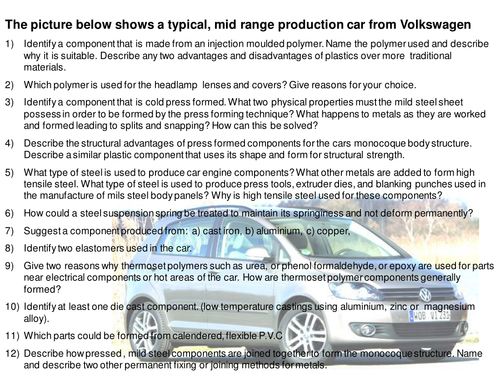 Revision aid for Unit One (Product Design).
