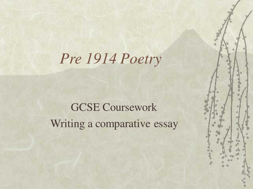 Pre 1914 Poetry - Introduction to Speaking Assessm