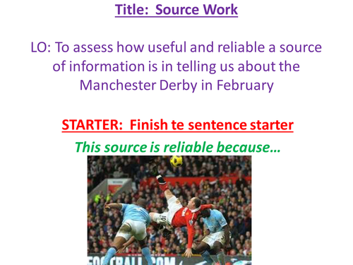 Introduction To Sources Using Football Sources