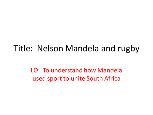 Apartheid Controlled Ass. - Mandela & Sport Lesson