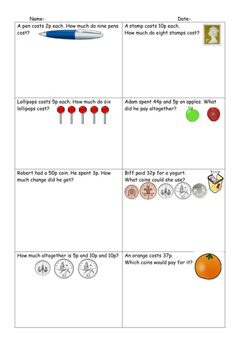 differentiated money word problems worksheets teaching resources